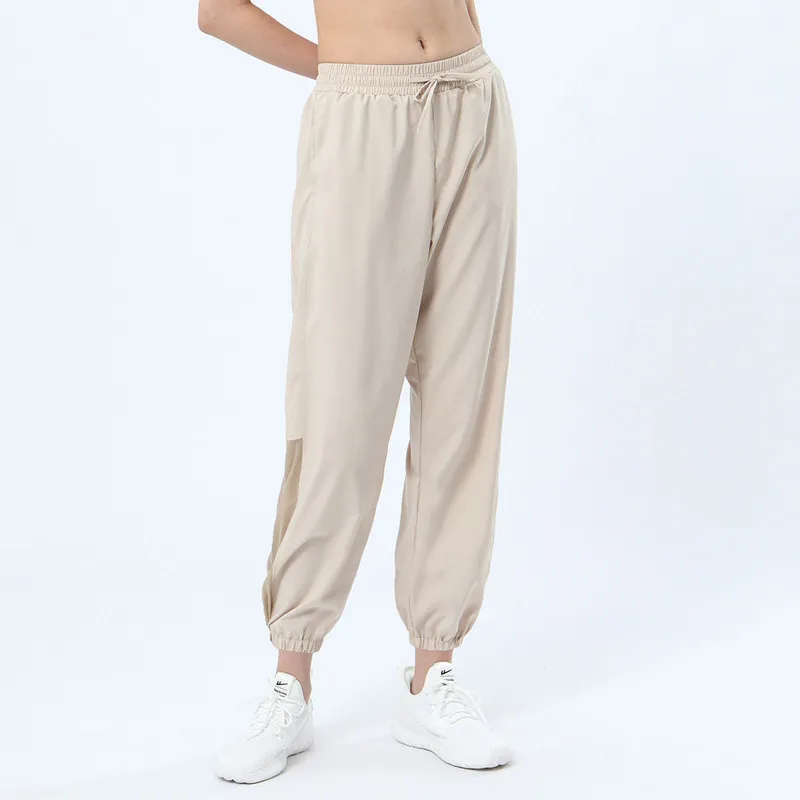 Lu Womens Yoga Jogging Pushフィットネススウェットパンツポケット付きソフトハイウエストカジュアルパンツ3色ll2312 ll3