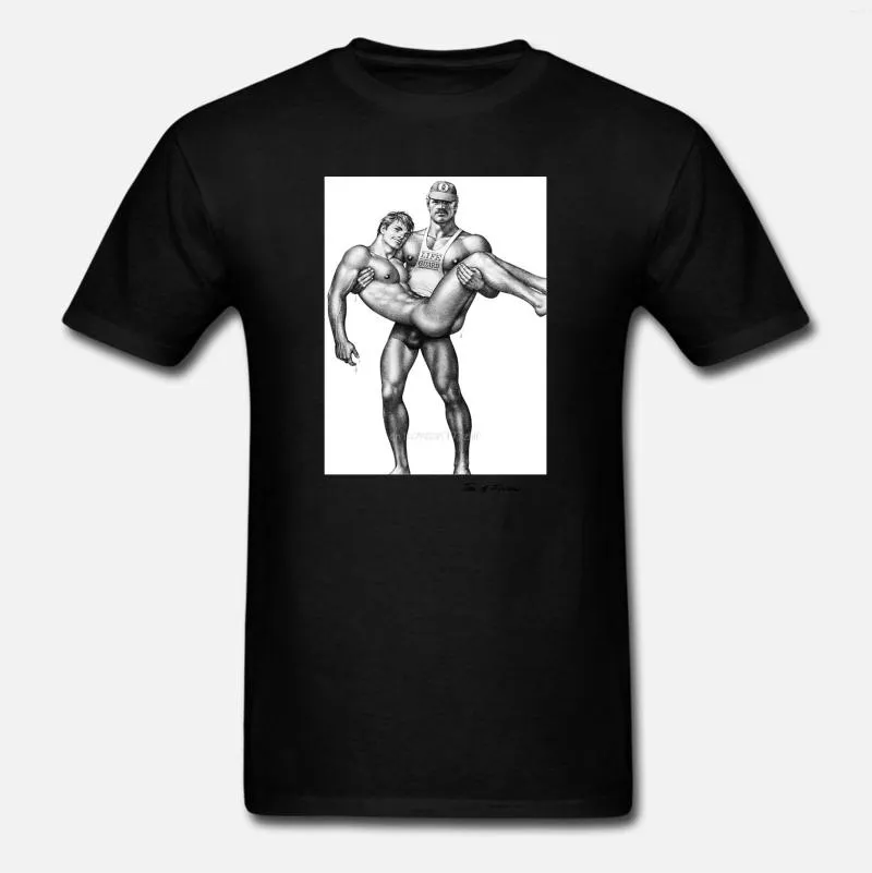 Męskie koszule T-Koszulka Tom of Finland Life Guard Biała T-shirt Nowatorskie koszulki Kobiety