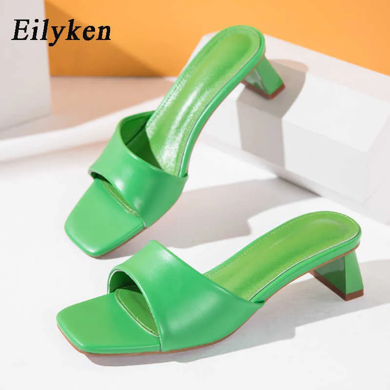 Sandales été femmes pantoufles diapositives bout ouvert bas talons hauts chaussures sandale femme loisirs plage vert blanc tongs taille 41 42 230316