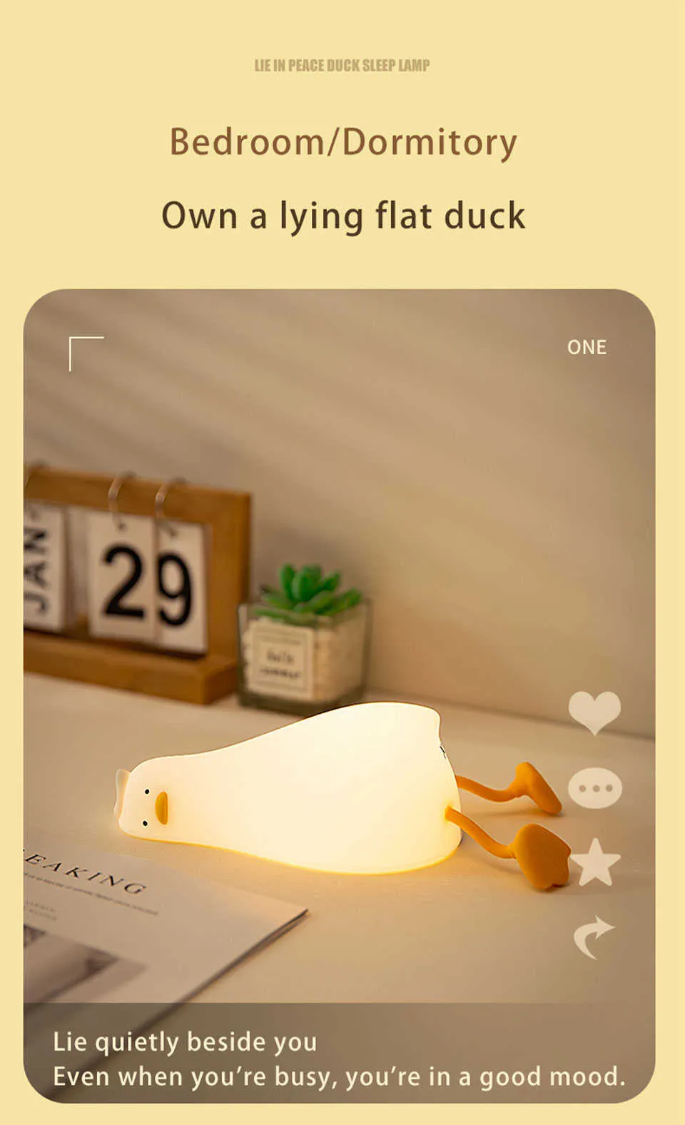GIACOMO Lampe Canard LED Silicone - Veilleuse Bébé Rechargeable USB Avec Minuterie