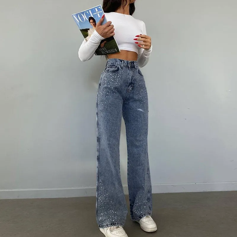 Jeans femme Doury femmes Y2K jambe large Baggy Cargo Vintage Grunge Denim pantalon droit années 90 00s pantalon Streetwear 230330