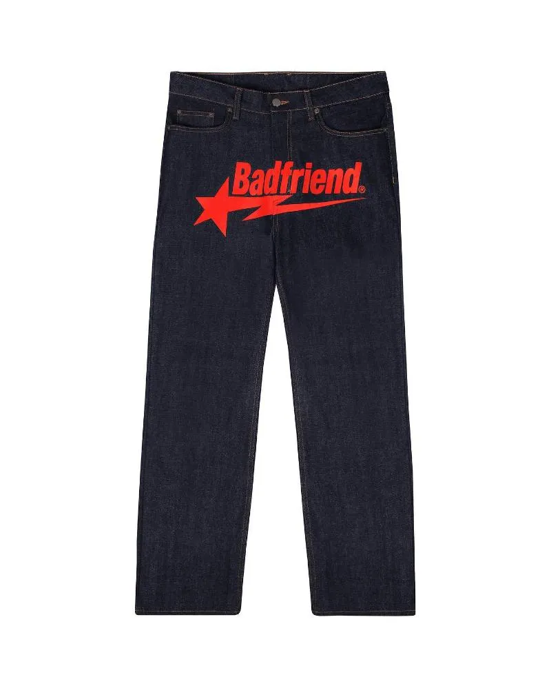 Jeans maschile y2k hip hop badfriend lettera stampa pantaloni neri larghi 2023 harajuku punk rock rock wideot piede streetwear n25f