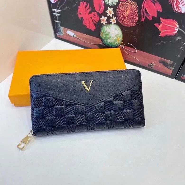 Cartera de lujo para mujer, diseñador de moda para mujer, tarjetero, minicartera negra, carteras clásicas para mujer y para hombre, diseñador de carteras