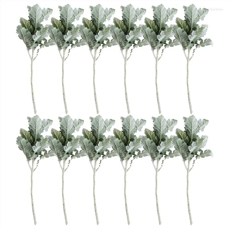 Dekorativa blommor dammiga konstgjorda grönska buskväxter för bröllopsblommor fyllmedel DIY -buketter och blommor