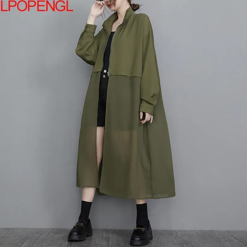 DHgate.com:Chiffon Stitched Womens Trench Coat, Long