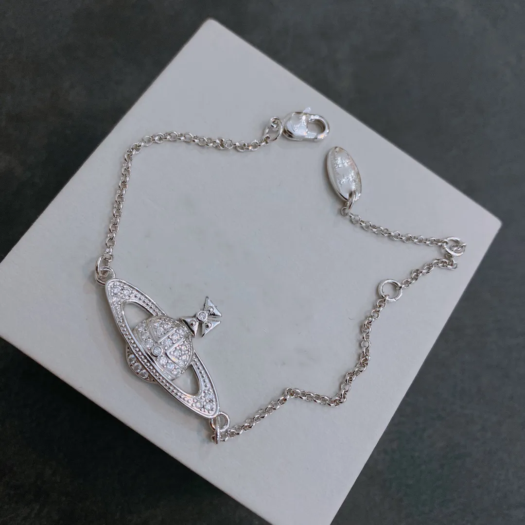Bärad designer charm armband brev vivian chokers lyxiga kvinnor mode smycken metall pärlarmband cjeweler westwood hjhk