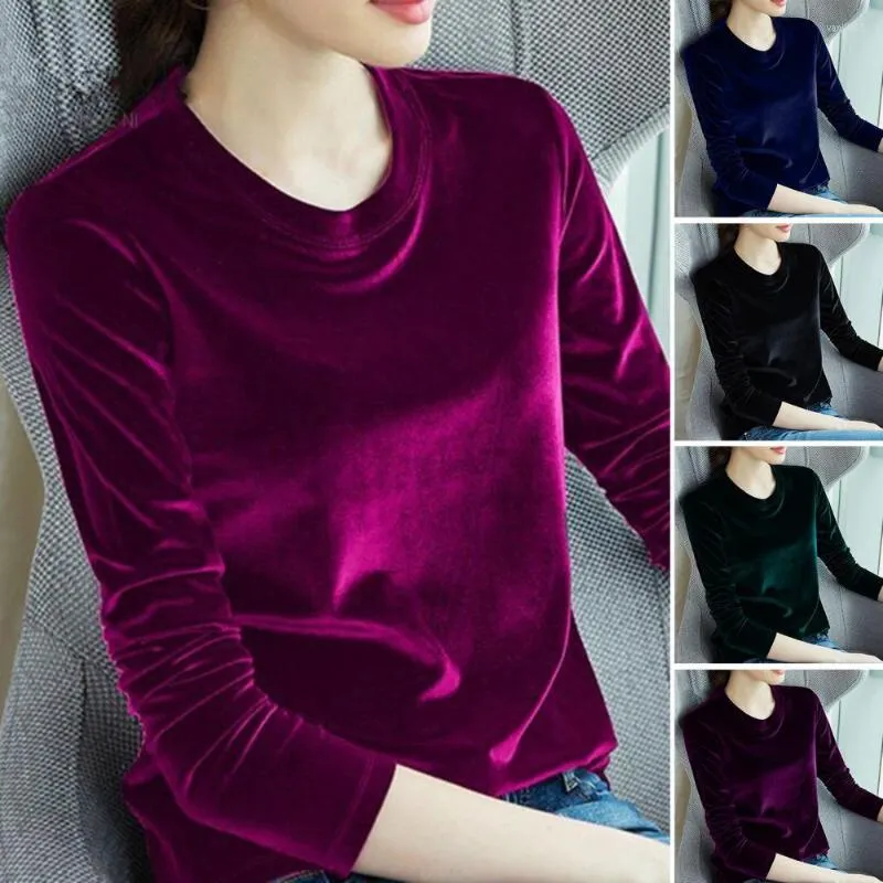 Damen Blusen Trendy Damen Bluse Frühling Herbst Pullover Top Lose Reine Farbe Helle Oberfläche T-Shirt Dressing