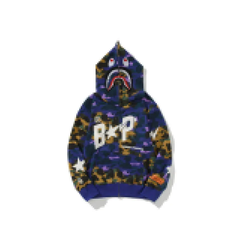 A Man Bathing Ape Shark Hood X HERONS PRESTON Shark hoodie met volledige rits ape sta Hoodie