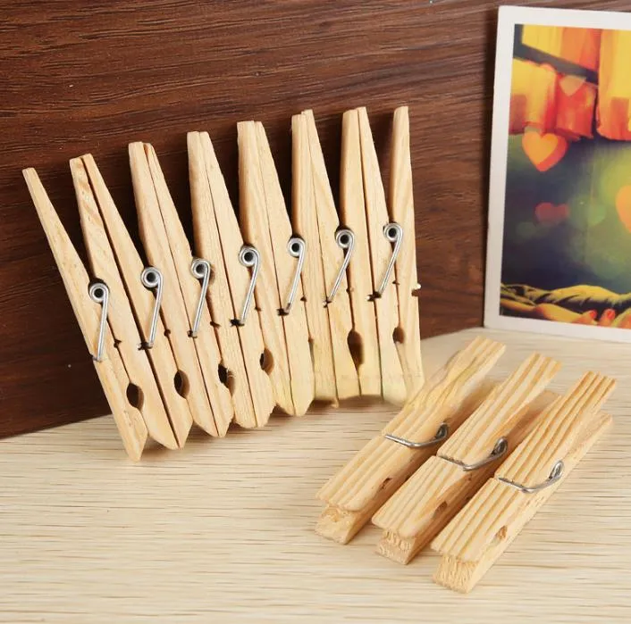 8.4 * 1.0cm Birch Wooden Clip Home Clothes Pin Long Clip Trouser Press Wood Color Photo Folder High Quality