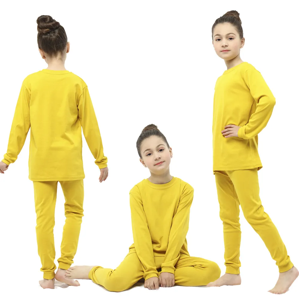 Pigiami per bambini "pajamas cotton set girls" pigiama set primaverile inverno bidoni abiti da ragazza solido per bambini pigiami 230331