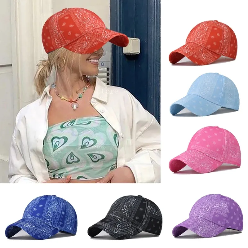 2023 Nieuwe vintage honkbal cap Unisex paisley print vrouwen kleurrijke y2k zonnebrandcrème sporthoed katoenen vader hoeden