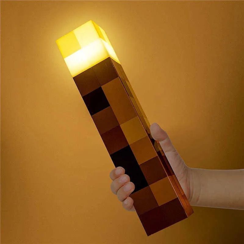 Nachtlichter 11,5 Zoll Brownstone Torch Led Nachtlichter USB wiederaufladbare Tischleuchte Spielzimmer Dekoration Lampe Kindergeburtstagsgeschenke Spielzeuglampe P230331