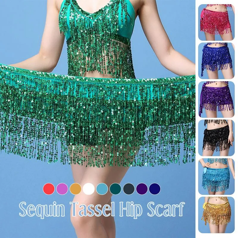 Stage Wear Women Sexy Belly Dance Beaded Top Bra Sequins Tassel Tops Carnival Female Hip Scarf Skirt Costume