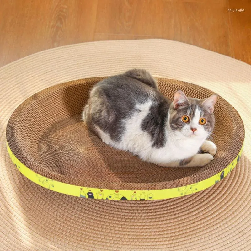 Cat Toys Round Oval Scratching Paper Pads Board Training Claw Bed Sharpen Nails Tool Juguetes Para Gatos