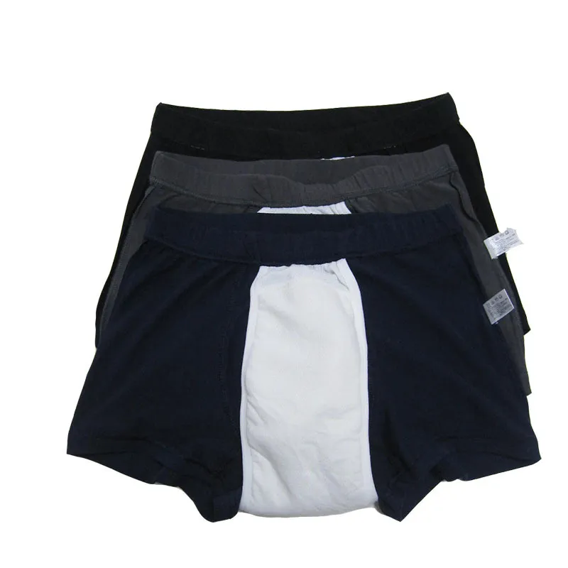 Sous-vêtements 3 paquets de sous-vêtements d'incontinence pour hommes Pur coton Absorbant régulier Sous-vêtements d'incontinence urinaire lavables et réutilisables 230331