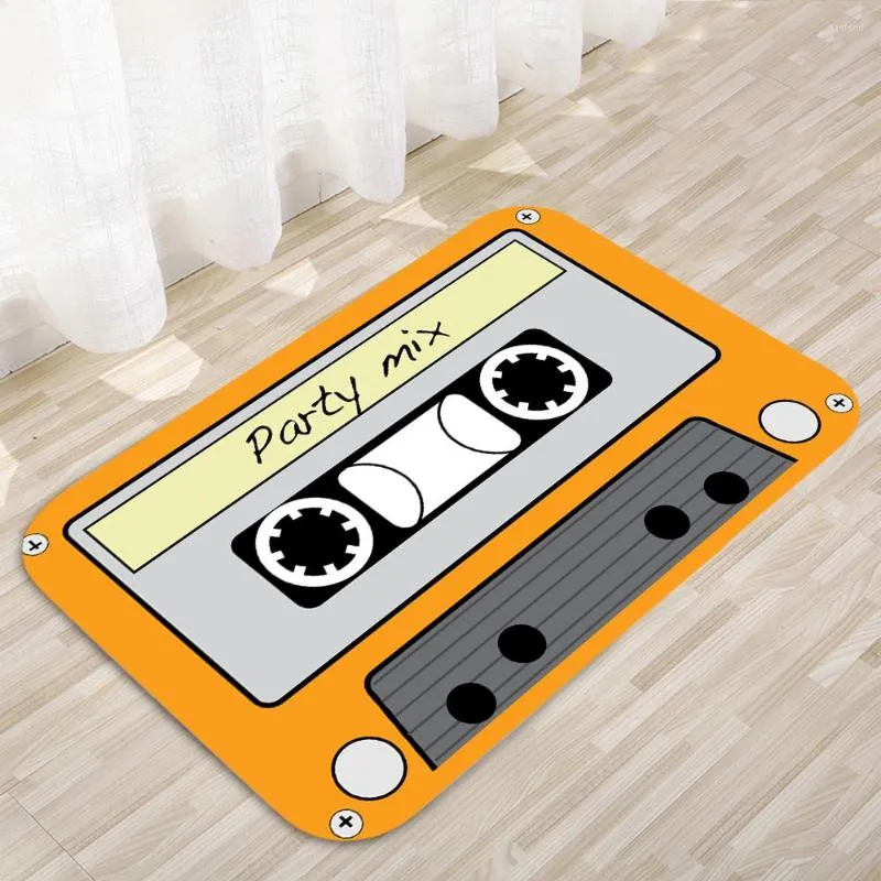 Tapis rétro Cassette musique bande tapis de sol ménage lavable tapis porte moderne décor à la maison 128