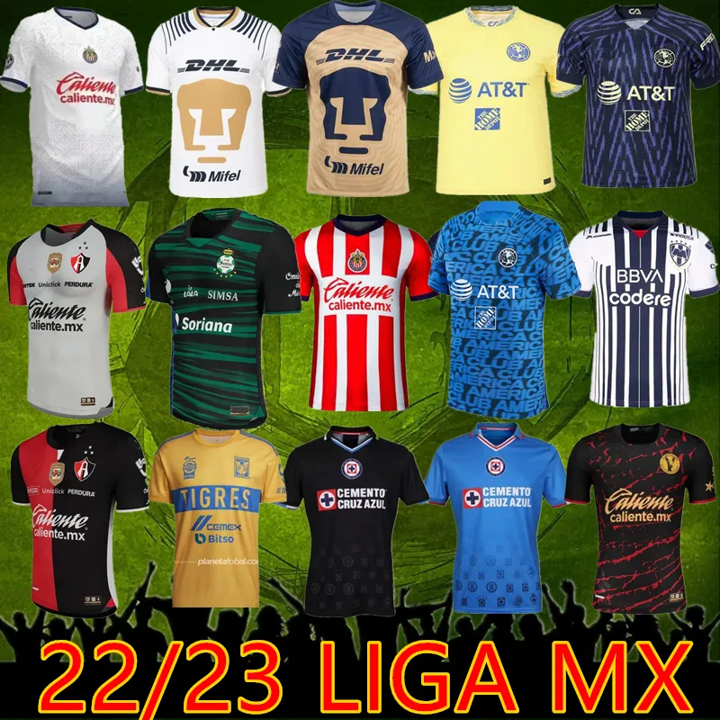 Liga mx 22 23 Club America Fotbollströjor leon Monterrey 2023 Santos Laguna Tijuana Cruz Azul NAUL Tigres Chivas Camisas Necaxa Rayados Atlas UNAM fotbollströja 3xl