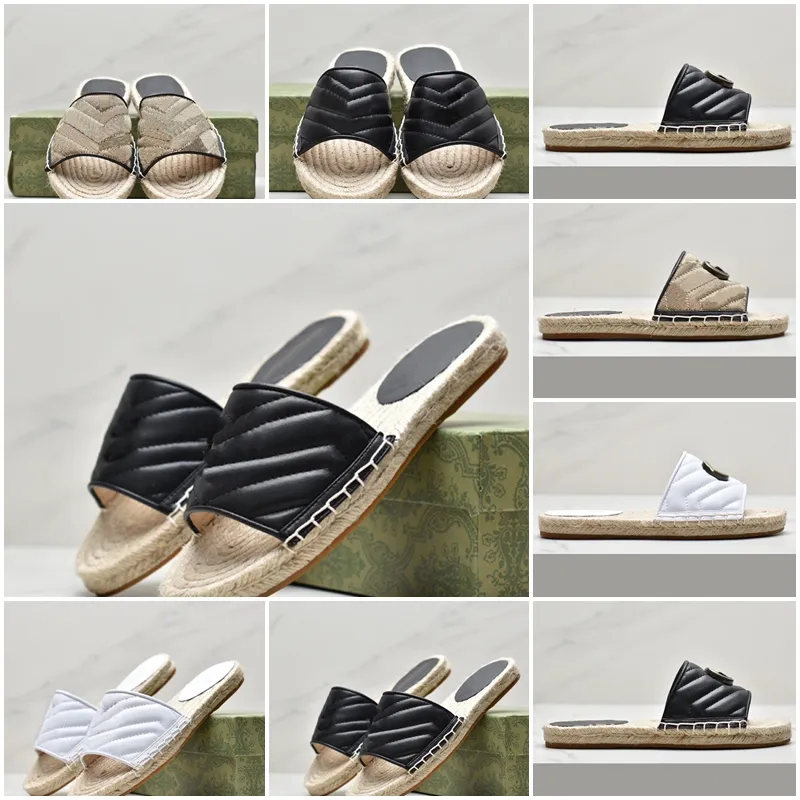 Summer Beach Sandal Designer Sandaler Kvinnor Straw Sandales Luxury Slides mode Women Flats Sandale Weave Plat Platform Shoes Luxurys Shoe Letters