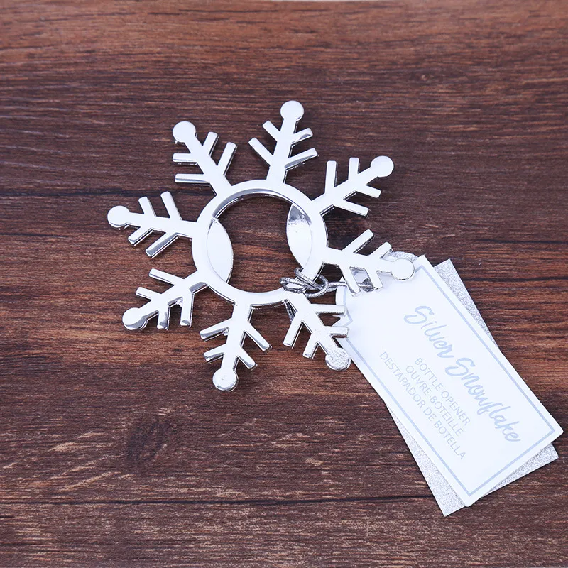 150PCS Silver Snowflake Bottle Openers Winter Party Gift Bridal Shower Wedding Favors Event Giveways dh874