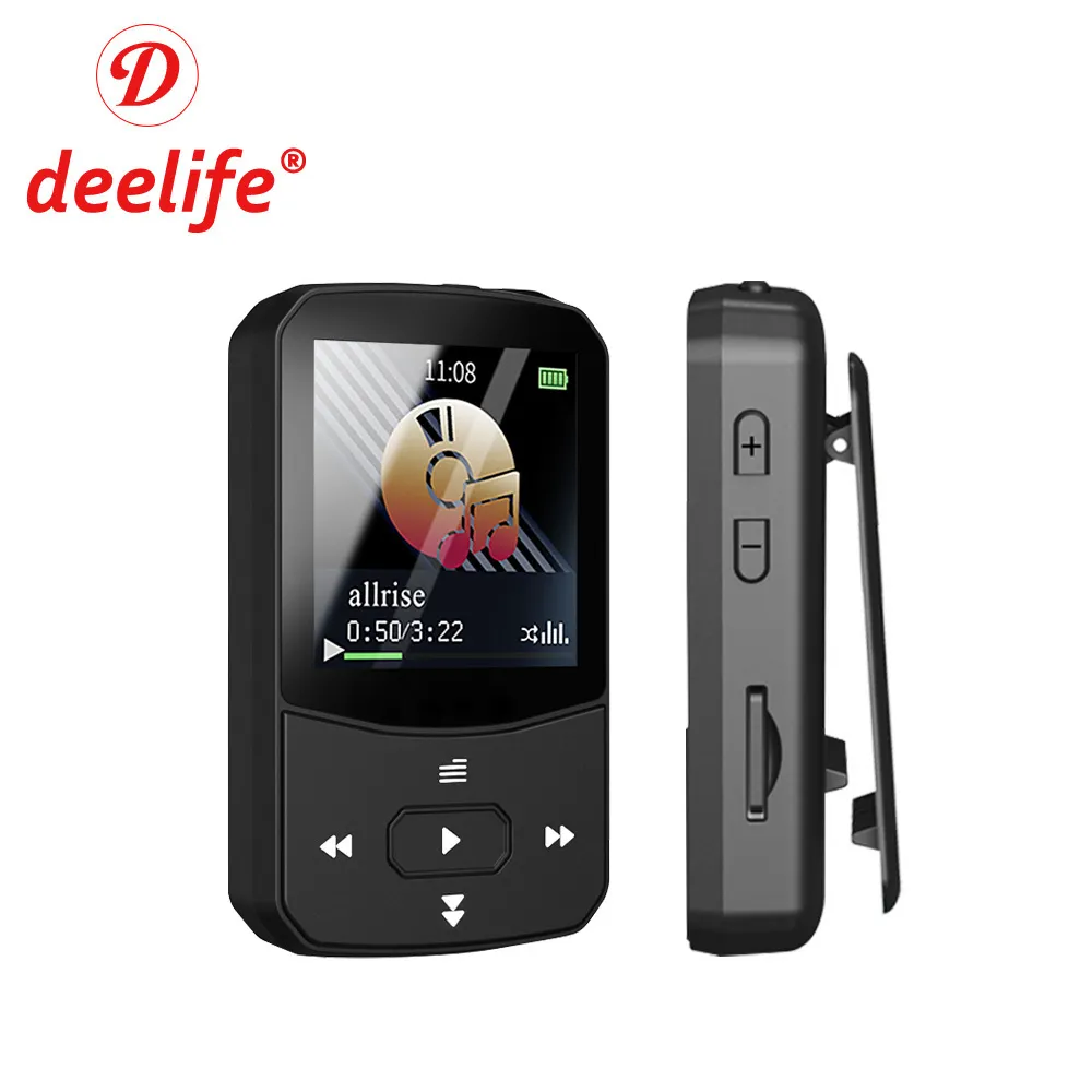 MP3 MP4 Player Deelife Sport Bluetooth Player do biegania z muzyką odtwarzanie Armband Portable Clip Kedometr FM Radio TF Nagrywanie Mini MP 3 230331