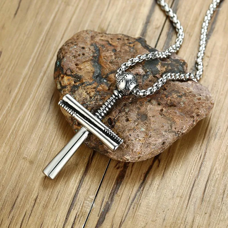 Stainless Steel Baseball Bat Silver Cross Pendant Mens Softball Cross Jewelry From Ellenolaf 9.95 DHgate.Com