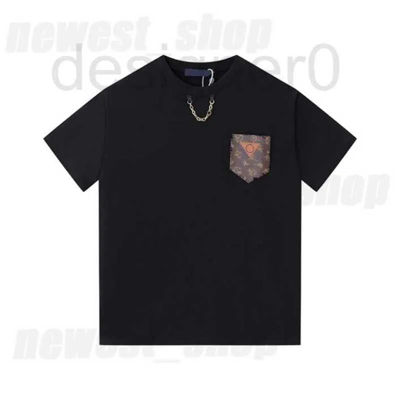 Heren plus tees polos populair 23SS mannen ontwerper tee t shir heren klassieke leer prin shirs shor mouw coon Black whie chain -shir sree casual tshirs 20zp