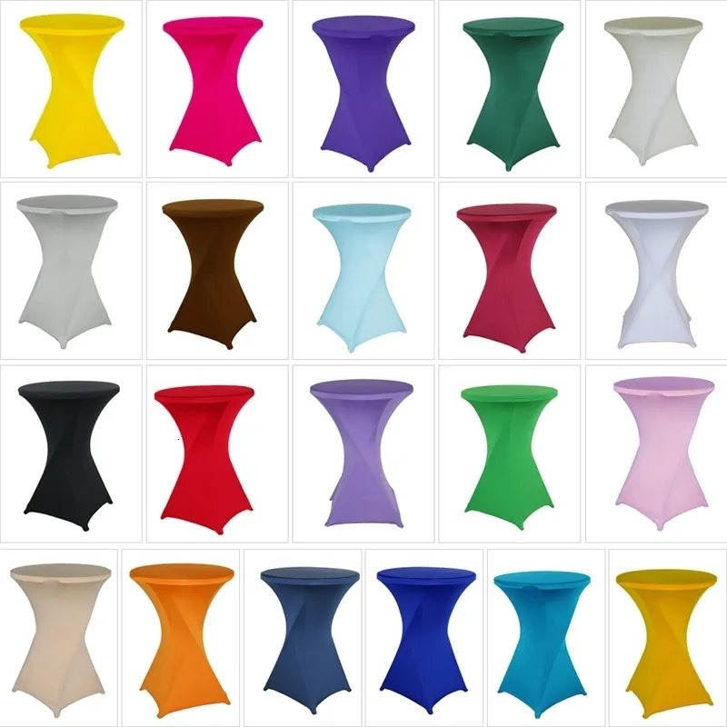 Tafelkleed Hoogte Stretch Round Doek Cocktail Spandex Bar El Party Wedding Decoratie Multi Color 230330