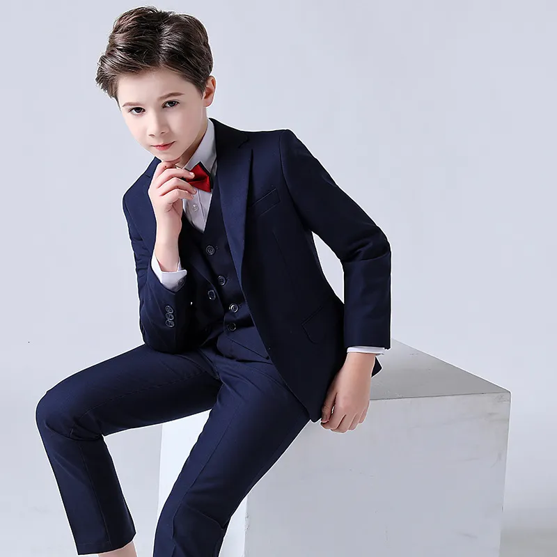 Suits çiçek erkekler düğün takım elbise çocuklar balo parti smokin resmi blazer çocuklar s gün pinao performans kostüm okulu üniforma 2 16t 230331