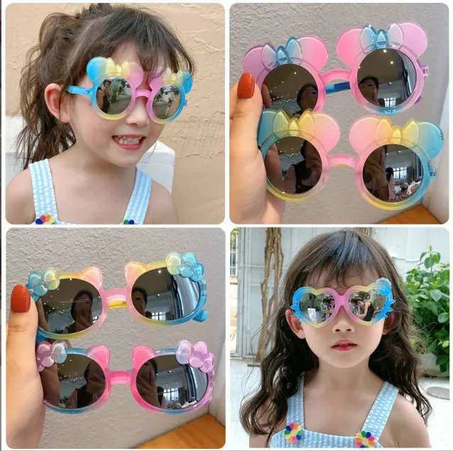 Enfants sur lunettes lunettes de soleil fleur lunettes de soleil arc-en-ciel coloré mignon rond enfant lunettes pour beaux enfants garçon filles activités de plein air