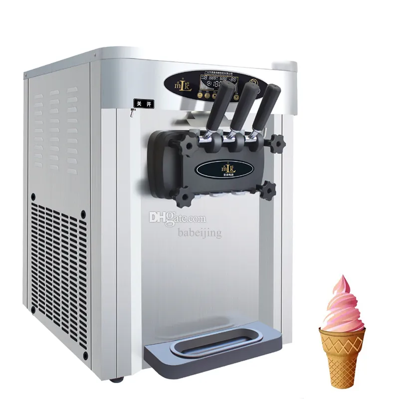 Kommersiell glassmaskin Maskin Tre smaker Soft Ice Cream Makers Köksapparater