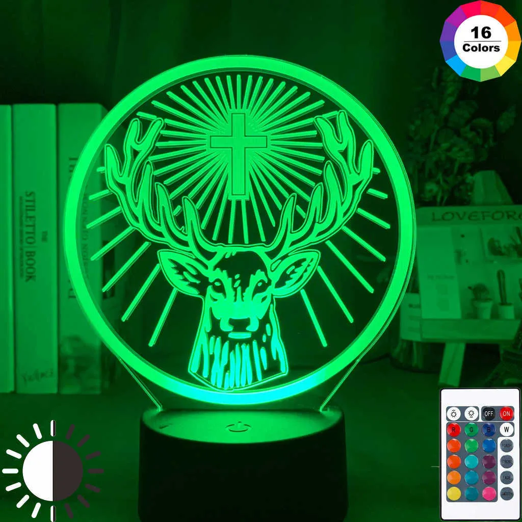 Night Lights Led Night Light Lamp Jagermeister 16 Colors Changing Touch Sensor Usb and Battery Powered Nightlight for Bar Table Lamp P230331