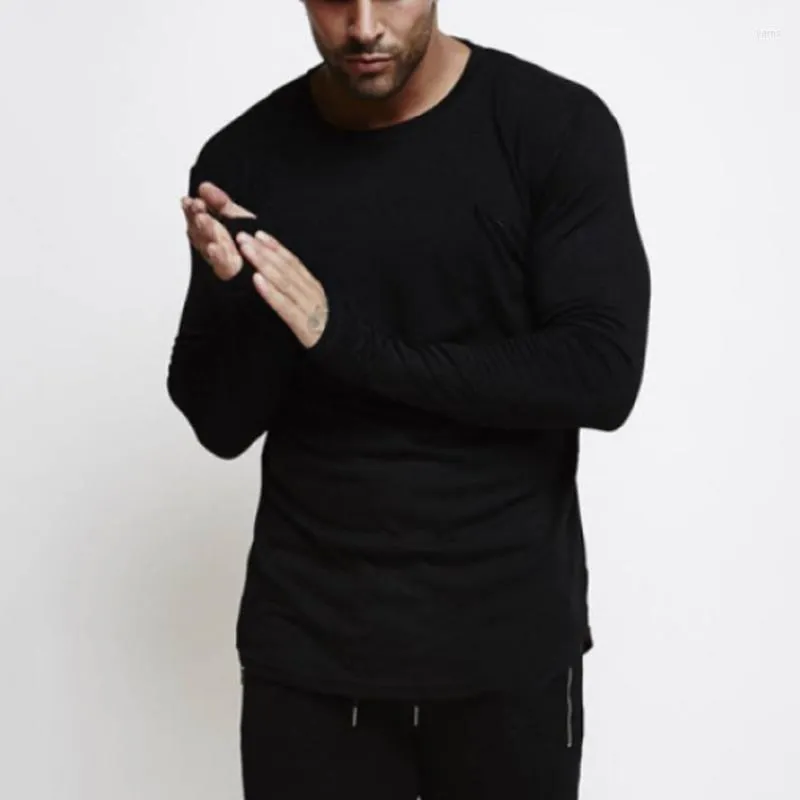 Men's T Shirts Man Gym Sports Tops Hombre Warm Camisetas INCERUN Leisure Solid Color Winter Long Sleeve O Neck Muscle T-Shirts S-5XL 7