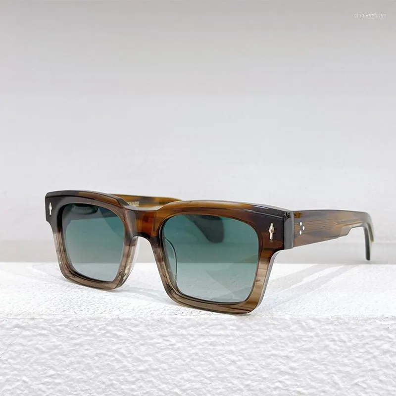 Okulary przeciwsłoneczne marie dla mężczyzn vintage kwadratowy octan luksusowy projektant Women Occhialia da sole uomo
