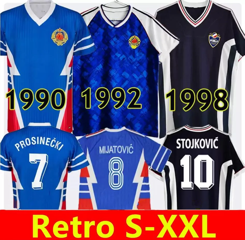 yugoslavia retro Soccer Jerseys 1990 1992 1998 Jugoslavija Mijatovic Pancev Mihajlovic Stankovic Jugovic Stojkovic Savicevic Classic Football Sirt