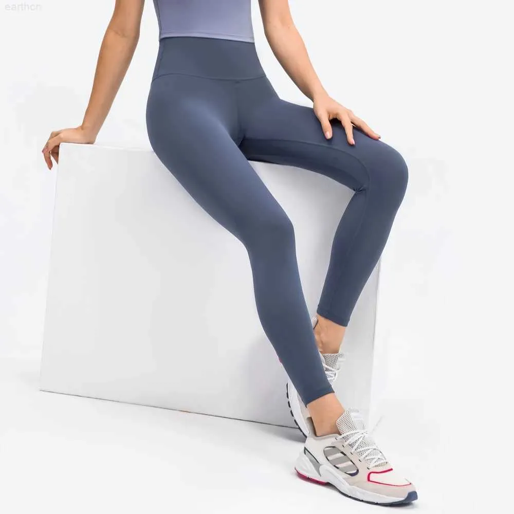 10 färger Byxa Second Skin Feel Yoga Byxor Dam Knäböjssäkra 4-vägs Stretch Sport Gym Legging Fitness Tights