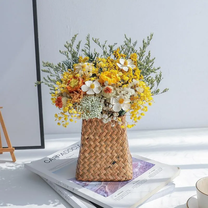 Ghirlande di fiori decorativi Gypsophila naturale conservata a secco Bouquet di fiori secchi Camera di girasole Decorazione della casa Mariage DIY DroogbloemenDe