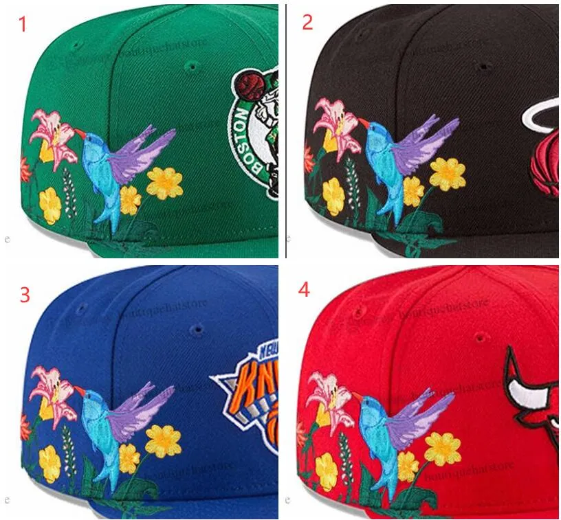 40 couleurs hommes baseball snapback chapeaux classique couleur rouge hip hop mélange toutes les équipes basket-ball sport casquettes réglables chapeau gris point coeur "série" "fleurs d'oiseaux ma31-011