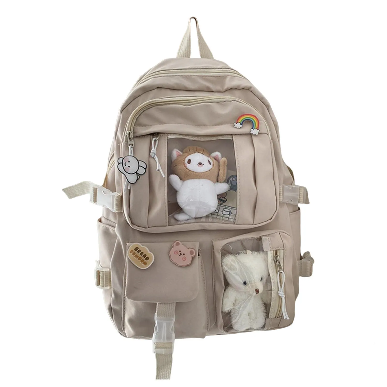 Mochila Escolar Para Damas Adolescente Multibolsillo Nuevo Kawaii Lindo  Harajuku Femenina