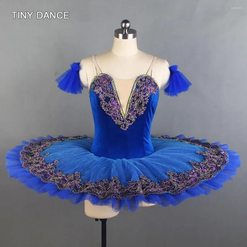 Stage Wear Blue Bird Professional Ballet Dance Tutu Dress Stiff Tulle Ballerina Costume Classical Pancake Tutus BLL089