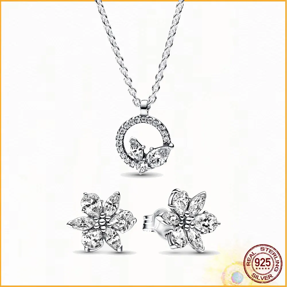 Shiny Herbarium Round Pandora Necklace Earring Set 925 Sterling Silver Fit  Womens Anniversary Birthday Gift From A1281768541, $13.72 | DHgate.Com