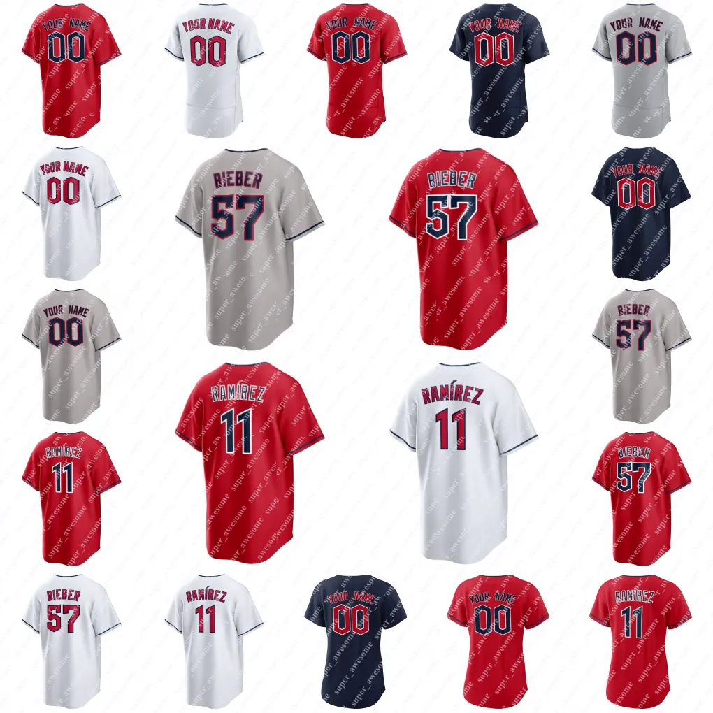 4 Brayan Rocchio Jersey de béisbol José Ramírez Bo Naylor Shane Bieber Steven Kwan Andrés Giménez Emmanuel Clase Tanner Bibee Gavin Williams Myles Straw Austin Hedges