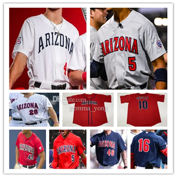 Ncaa College Arizona Wildcats basebolltröja Kiko Romero Nik McClaughry Chase Davis Mac Bingham Tyler Casagrande Garen Caulfield Cameron LaLiberte Tony Bullard