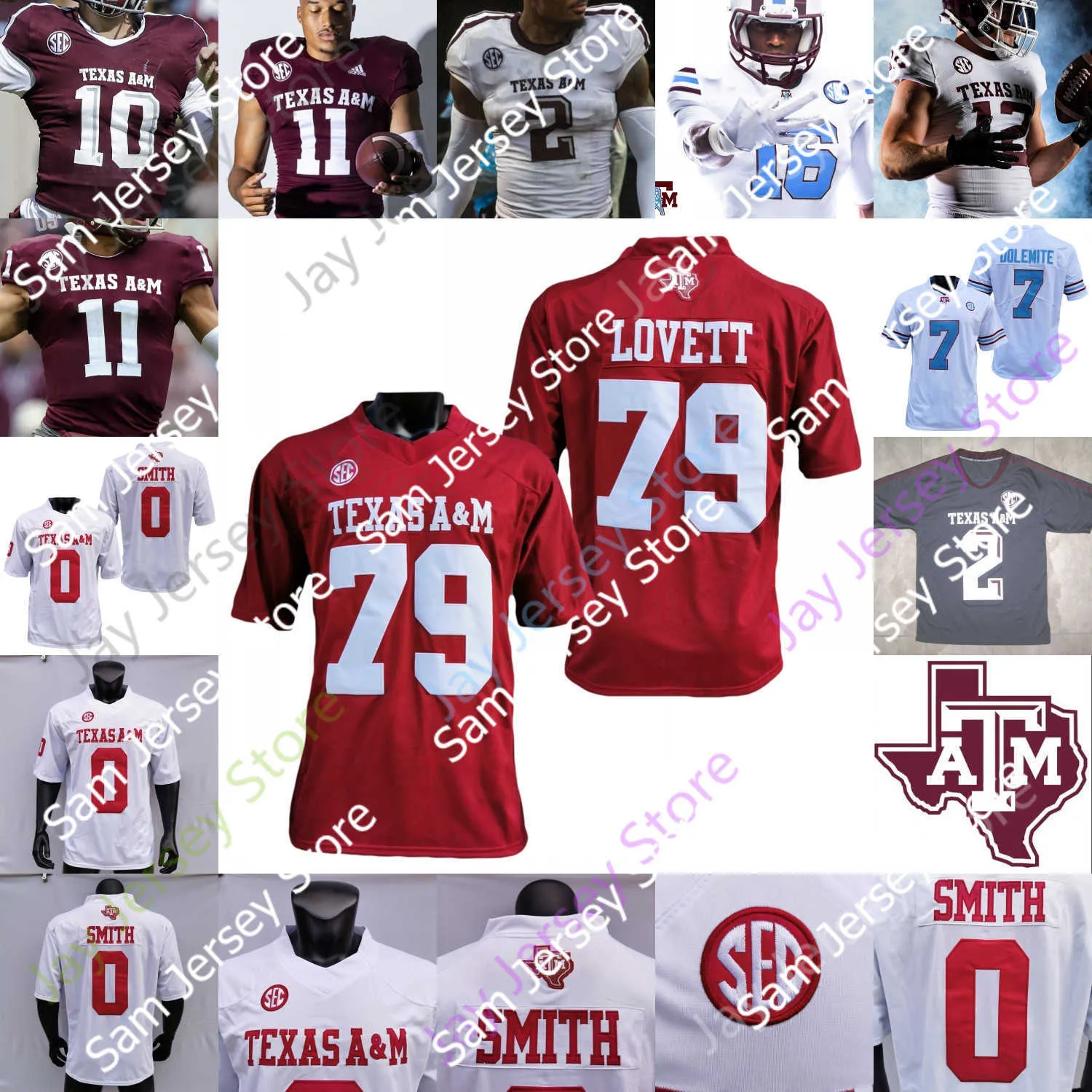 Texas A M Jersey de futebol da NCAA Myles Garrett Mike Evans von Miller Jhamon Ausbon Davis Madubuike Murray Seals-Jones Johnson