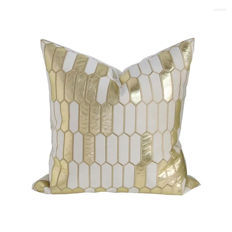 Poduszka luksusowy złoty geometryczny haft plastra miodu Couch Outdorek dekoracyjny dom