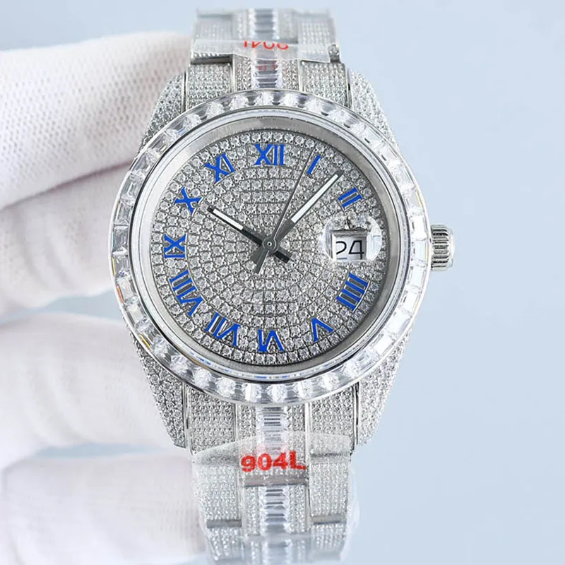 Orologio da donna orologi firmati Automatico 41 mm con acciaio tempestato di diamanti Bracciale in acciaio tempestato di diamanti Polsi impermeabili da lavoro in zaffiro Montre de Luxe