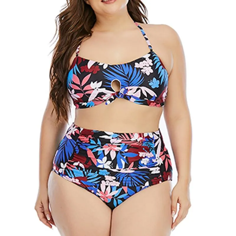 Roupas de banho feminina plus size de cintura alta Controle de barriga de maiô de maiô de cobertura de praia de praia de qualidade de biquíni de qualidade