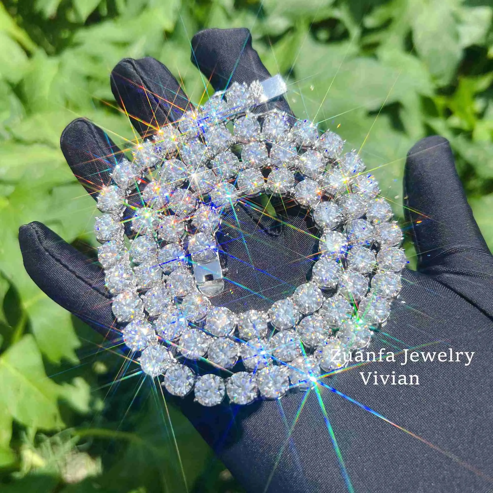 Classic Silver VVS Moissanite Tennis Chain Uncut Diamond Necklace Set For Men 2023 Collection In Various Sizes From Dhlqs66 85.31 DHgate.Com