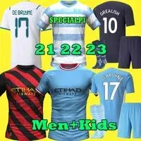 2021 2022 2023 DE BRUYNE soccer jerseys 21 22 23 G JESUS STERLING FODEN football shirt MAHREZ GREALISH uniform Men kids215E