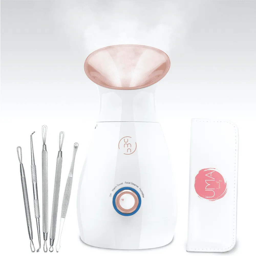 Beauty Nano Face Steamer Kit facial Juego de herramientas para el cuidado de la piel, oro rosa