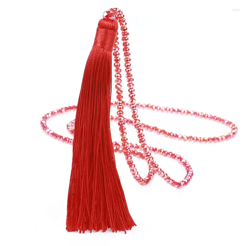 Pendentif Colliers De Mode Bohème Long Gland Collier Pour Femmes Plage D'été Bijoux Boho Fringe Wrap Cristal Perle Collier Femme Bijoux